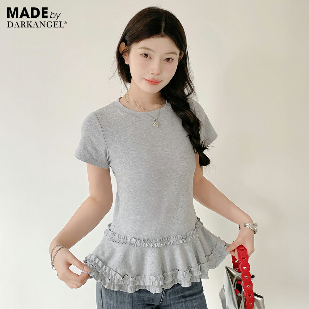 フリルペプラムTシャツ