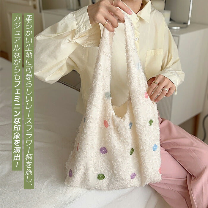 レースフラワー大容量トートバッグ