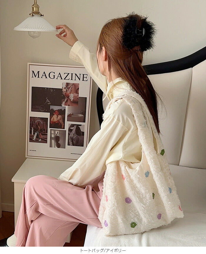 レースフラワー大容量トートバッグ