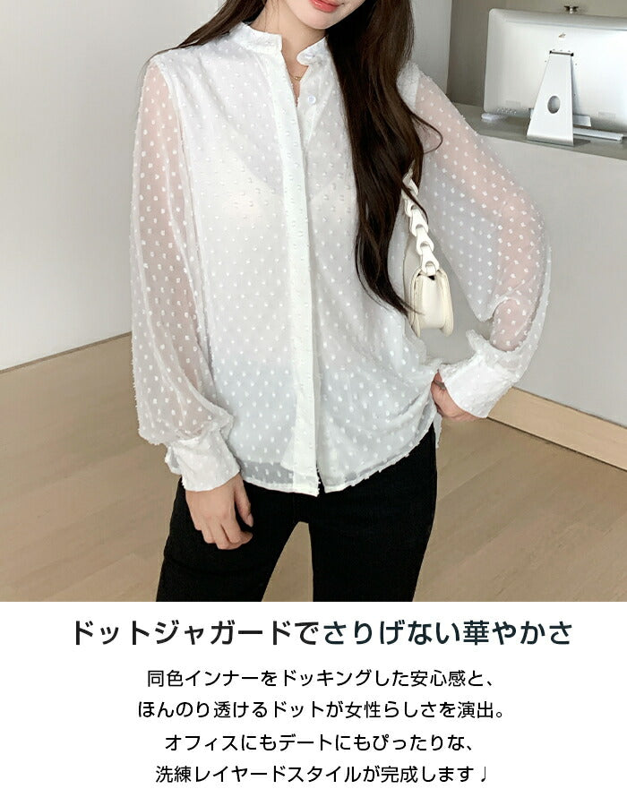 ドットシアーブラウス