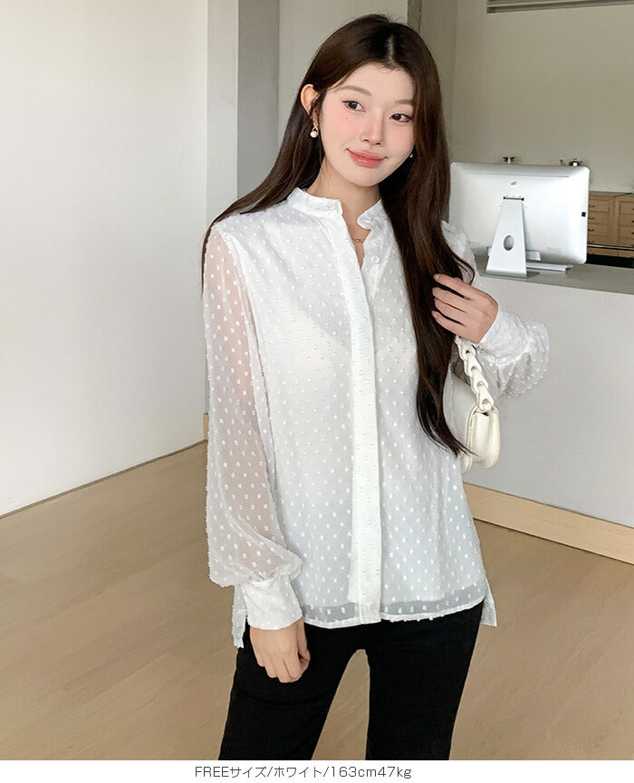 ドットシアーブラウス