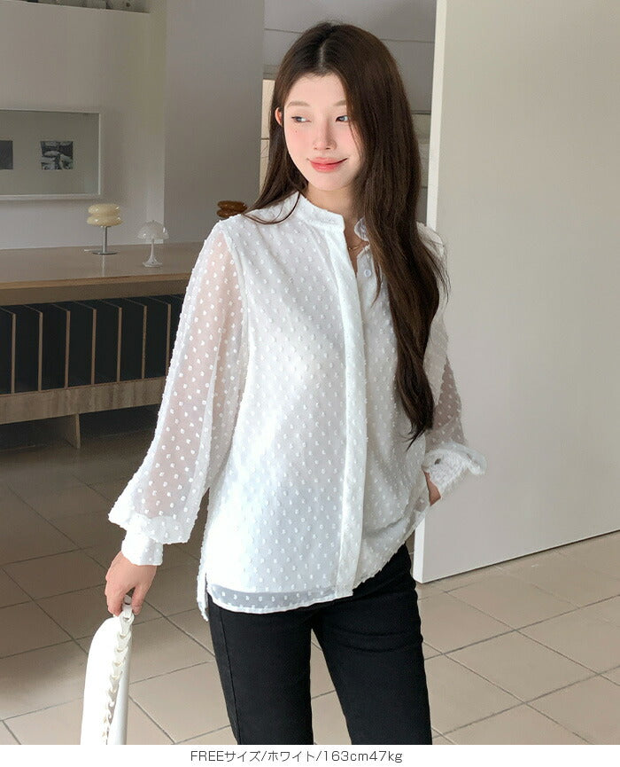 ドットシアーブラウス