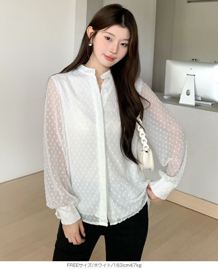 ドットシアーブラウス