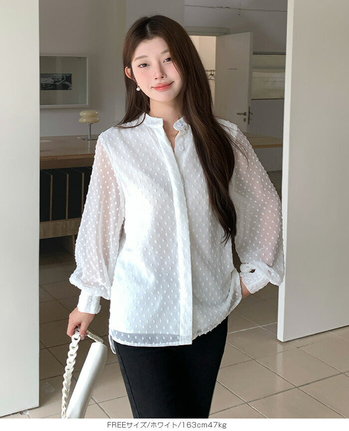 ドットシアーブラウス