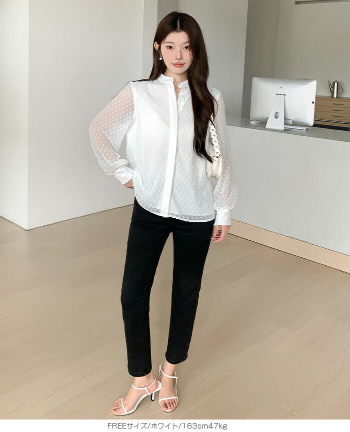 ドットシアーブラウス