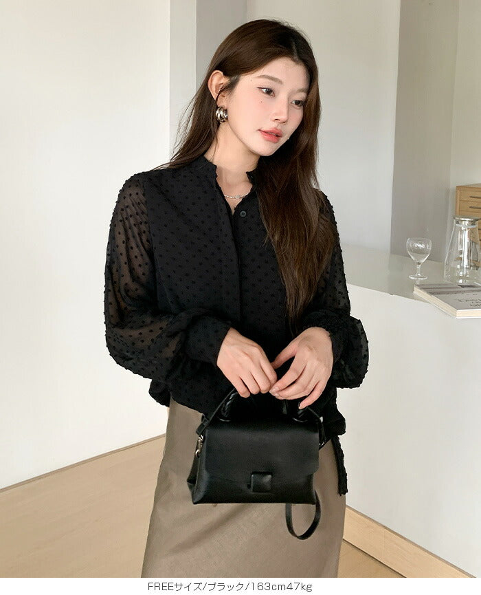ドットシアーブラウス