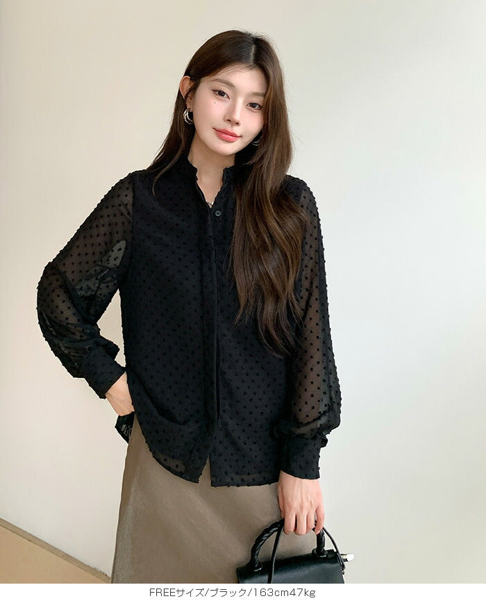 ドットシアーブラウス