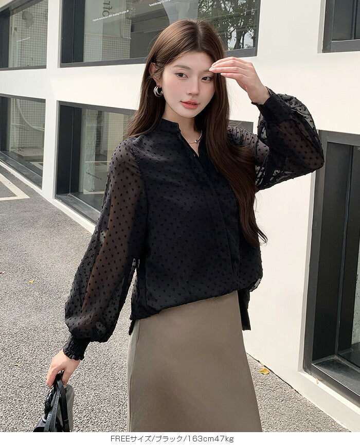 ドットシアーブラウス