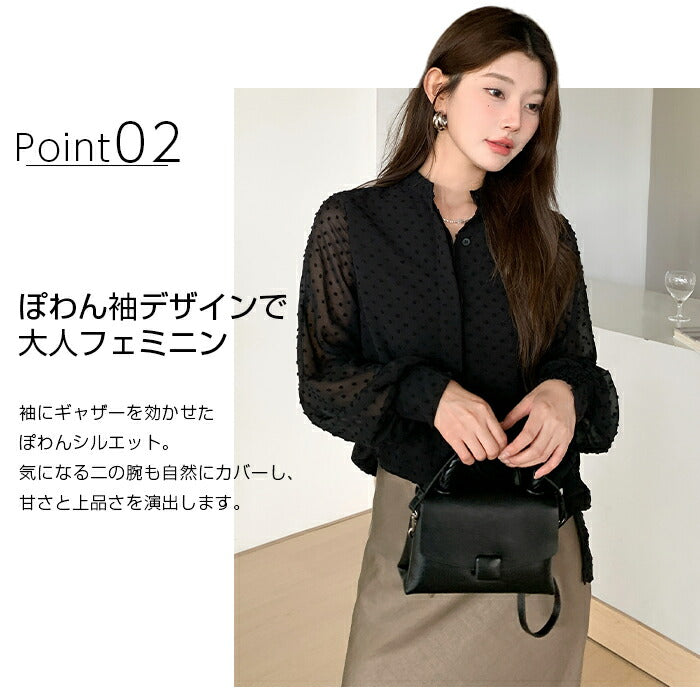 ドットシアーブラウス