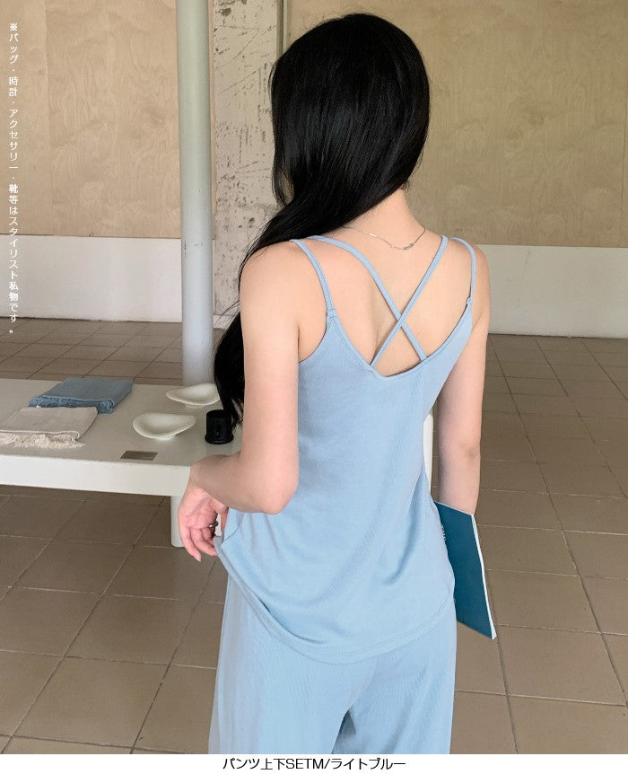 カップ付き3点セットルームウェア