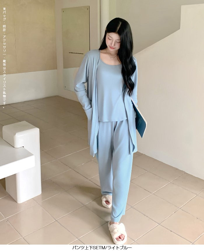 カップ付き3点セットルームウェア