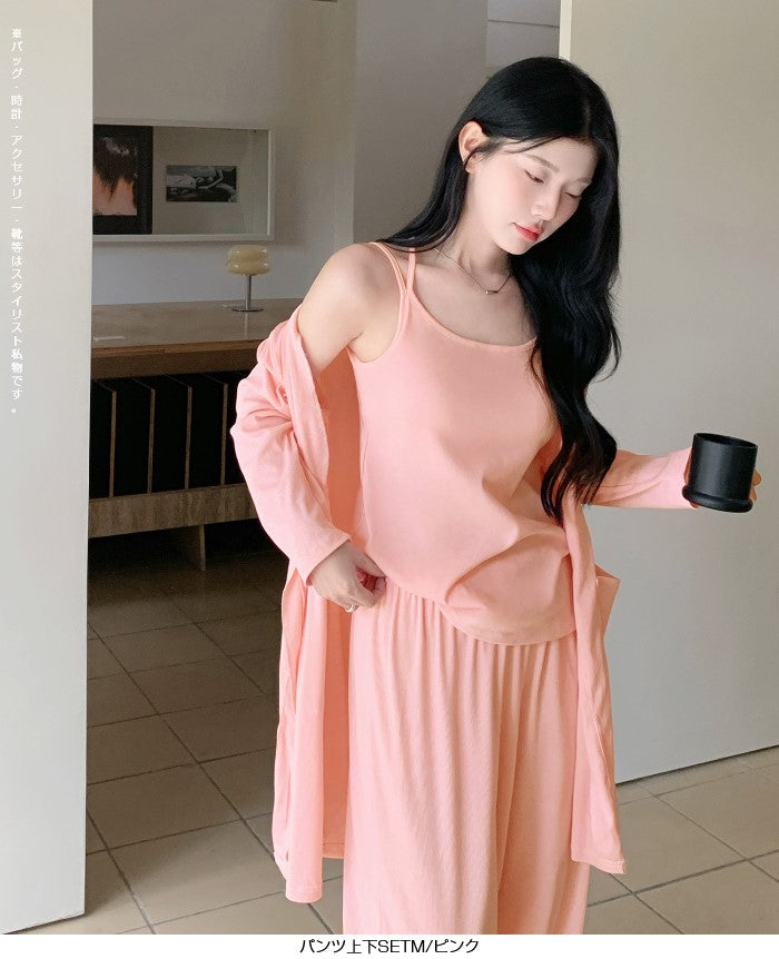 カップ付き3点セットルームウェア