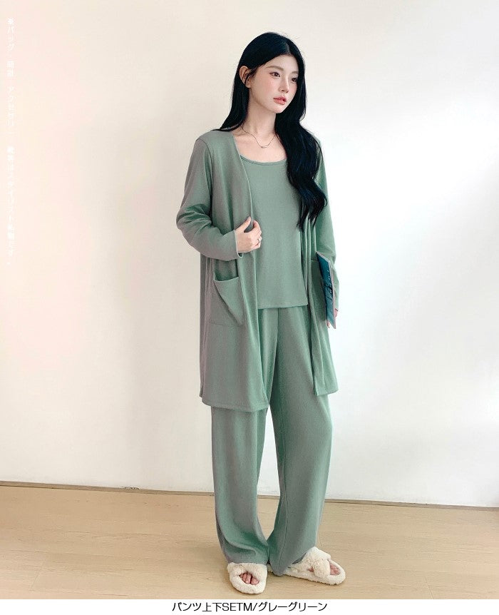 カップ付き3点セットルームウェア