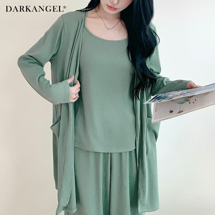 カップ付き3点セットルームウェア