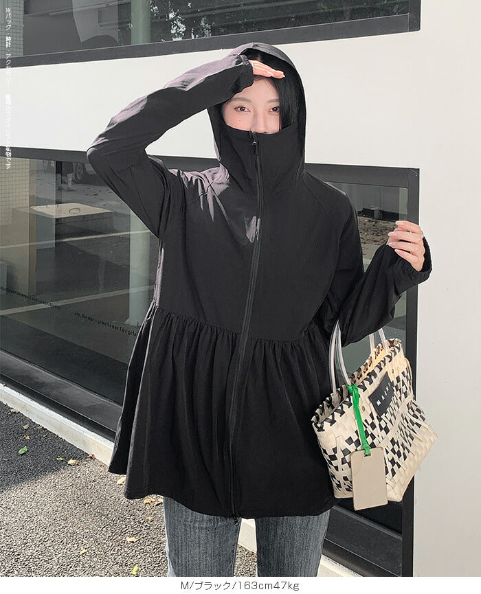 ギャザーデザインUVパーカー