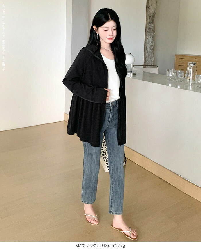 ギャザーデザインUVパーカー