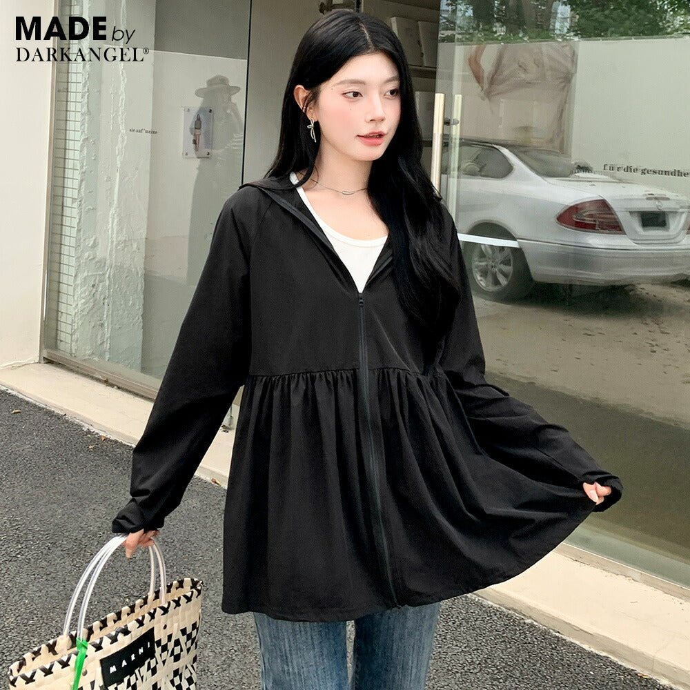 ギャザーデザインUVパーカー