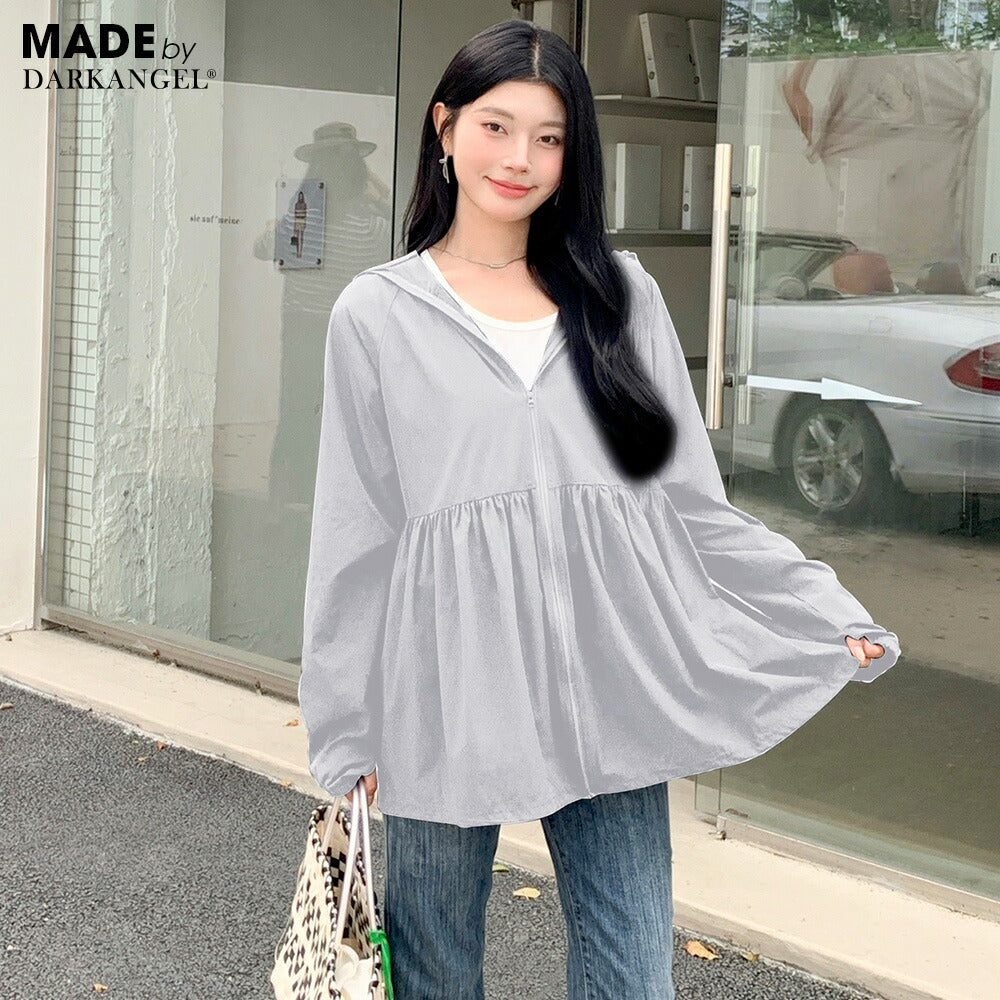 ギャザーデザインUVパーカー