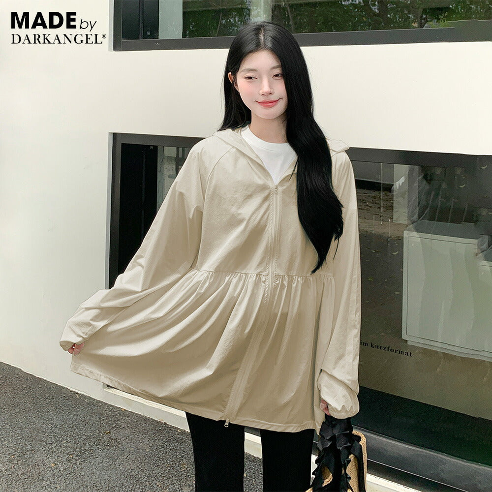 ギャザーデザインUVパーカー