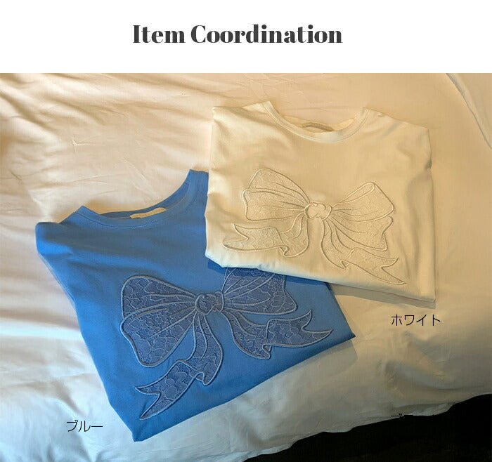 レースリボンTシャツ