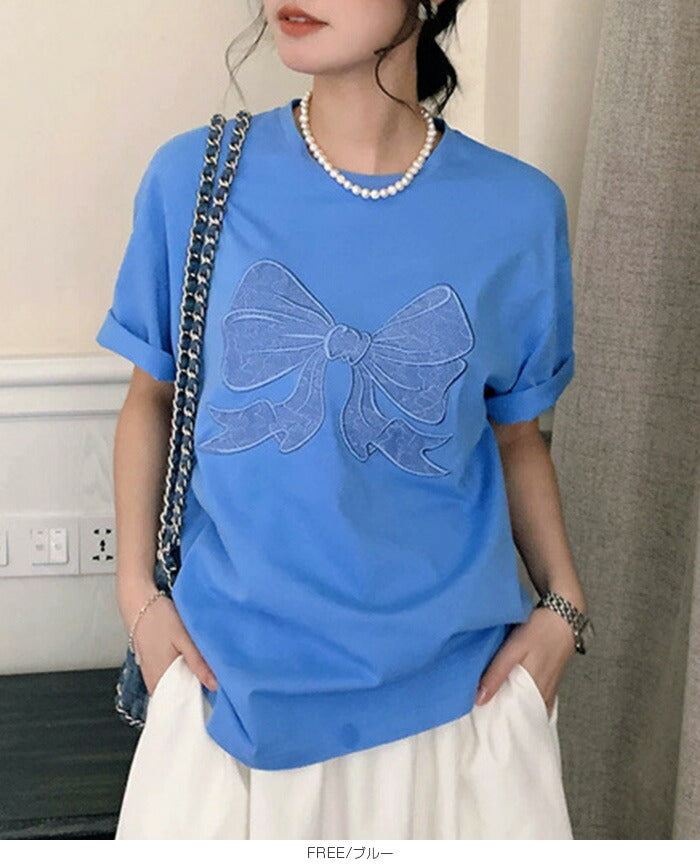 レースリボンTシャツ