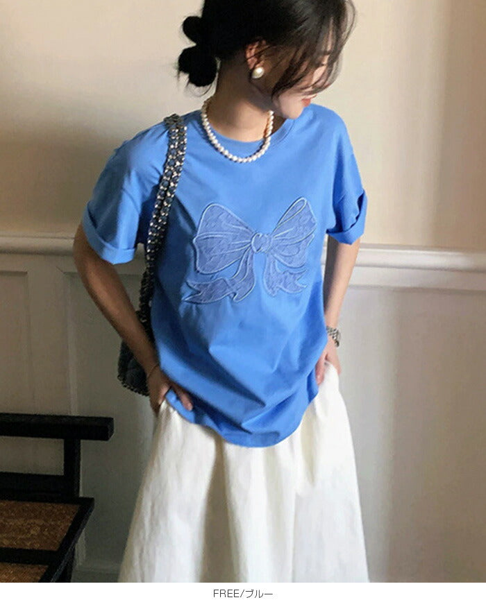 レースリボンTシャツ