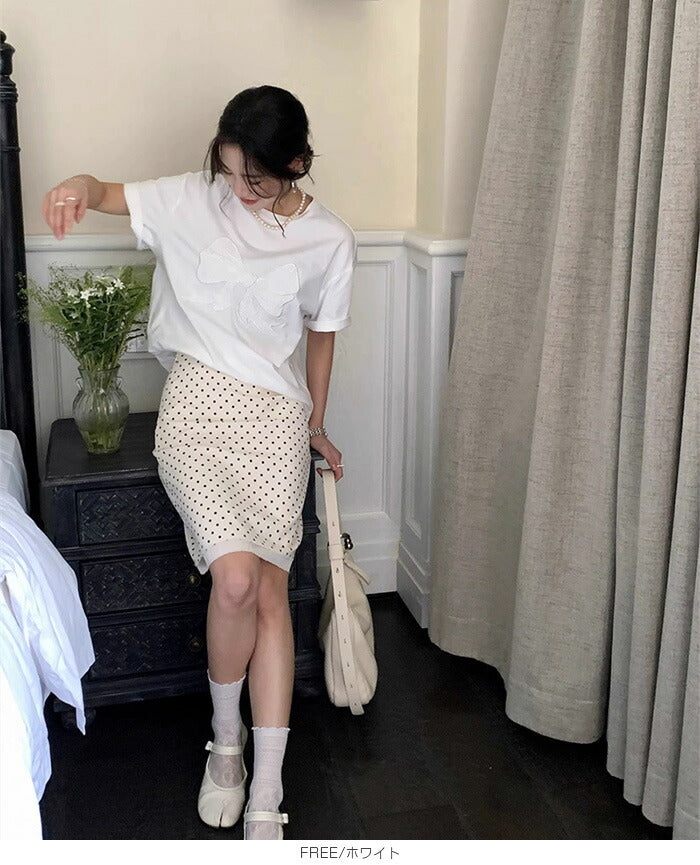 レースリボンTシャツ