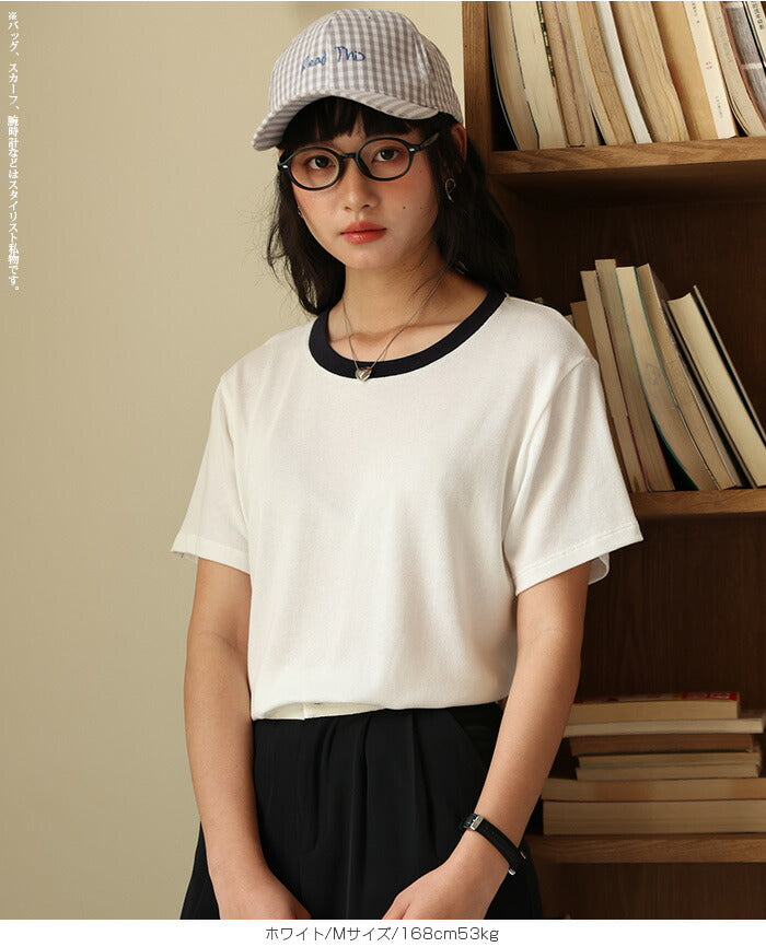 バイカラークルーネックTシャツ