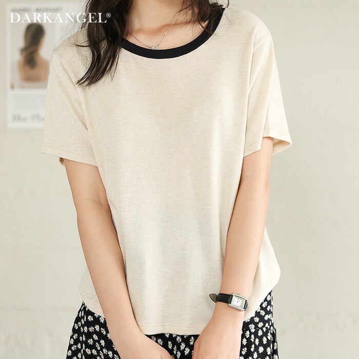 バイカラークルーネックTシャツ