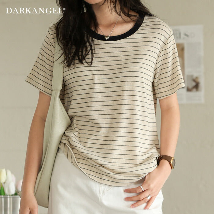 バイカラークルーネックTシャツ