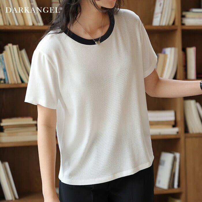 バイカラークルーネックTシャツ