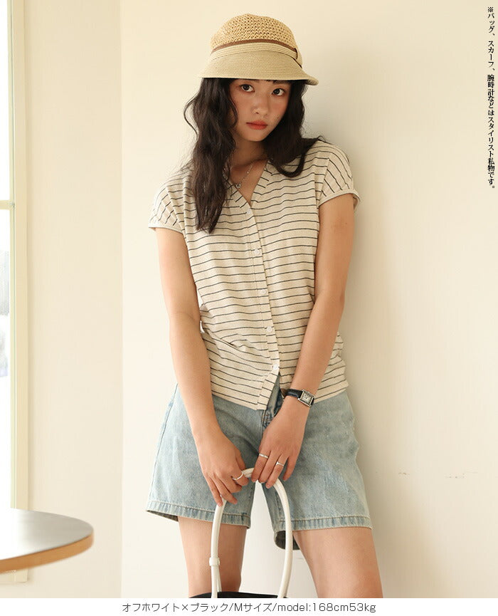 バイカラークルーネックTシャツ