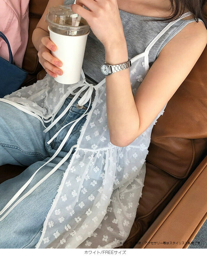 2wayシアーレースレイヤードキャミソール