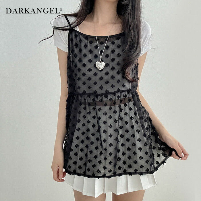 2wayシアーレースレイヤードキャミソール