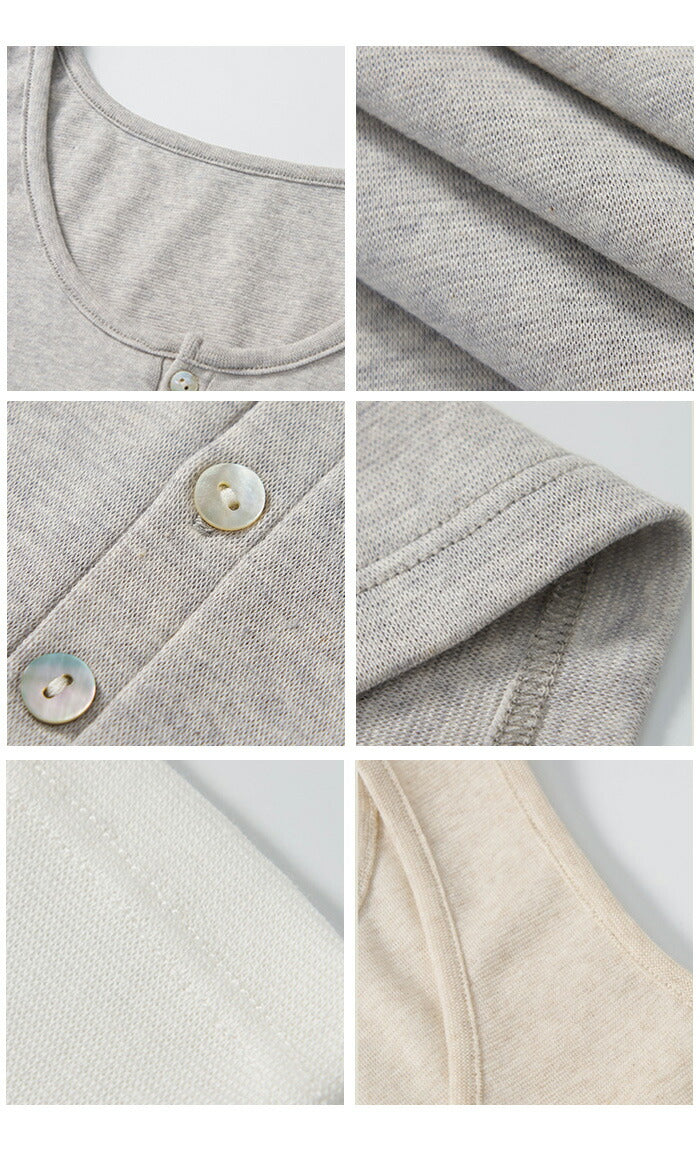 ヘンリーネックノースリーブ