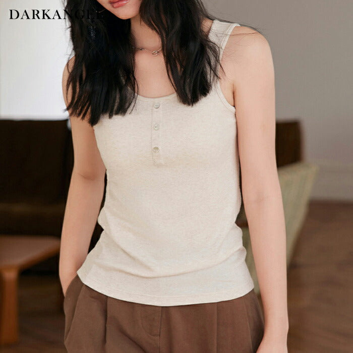 ヘンリーネックノースリーブ