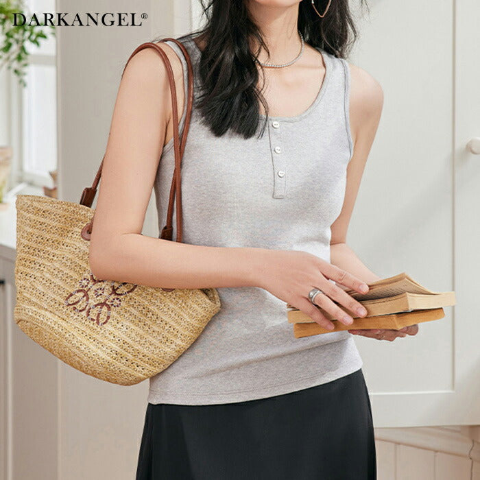 ヘンリーネックノースリーブ