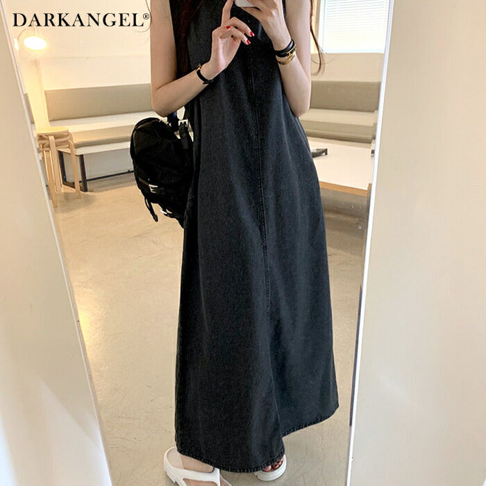 ノースリーブデニムワンピース