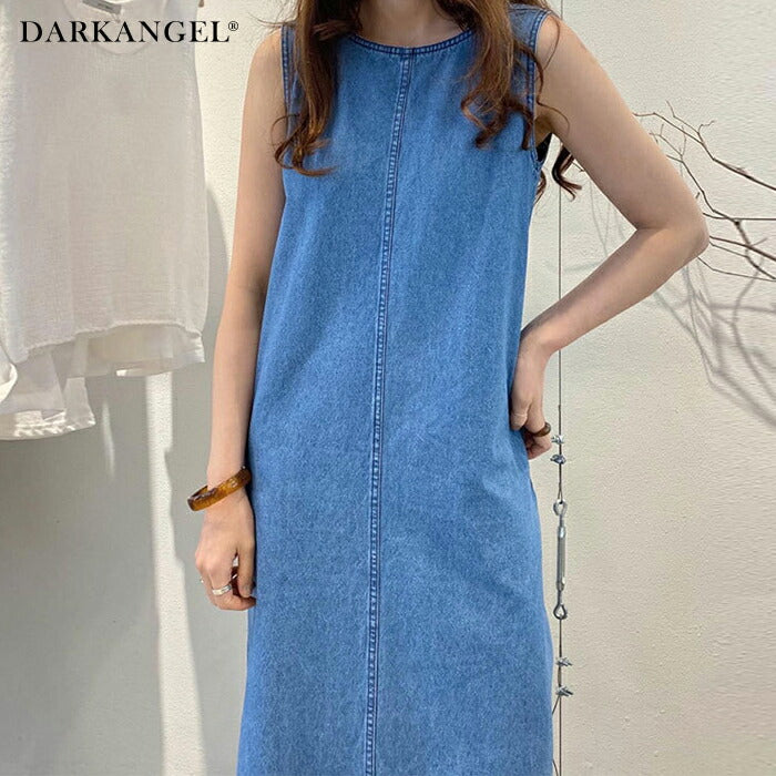 ノースリーブデニムワンピース