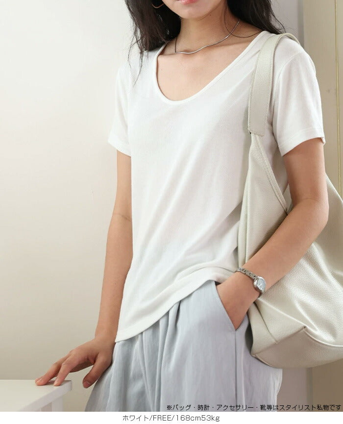 リネン混ニットTシャツ