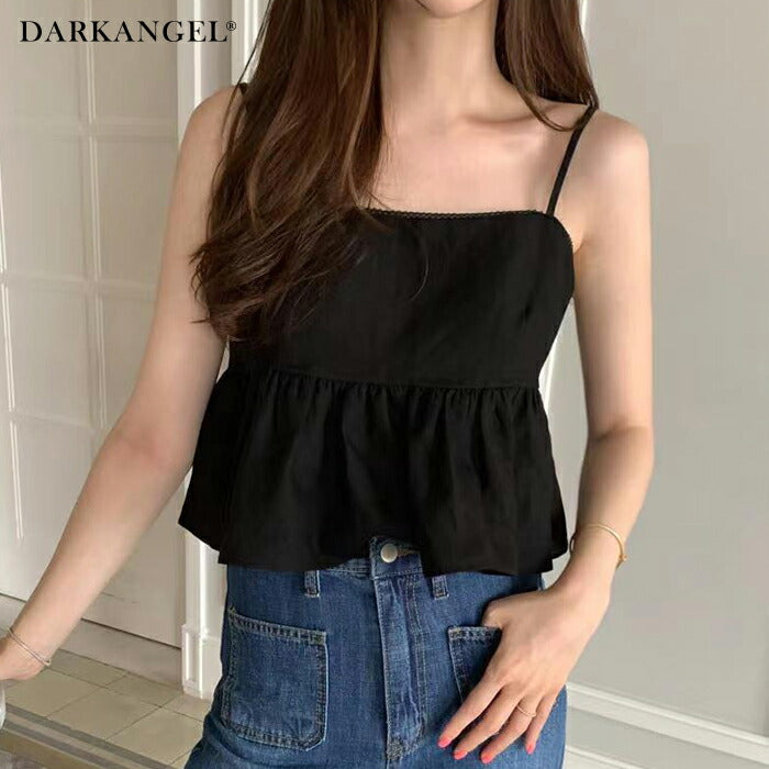 バックオープンペプラムキャミビスチェ