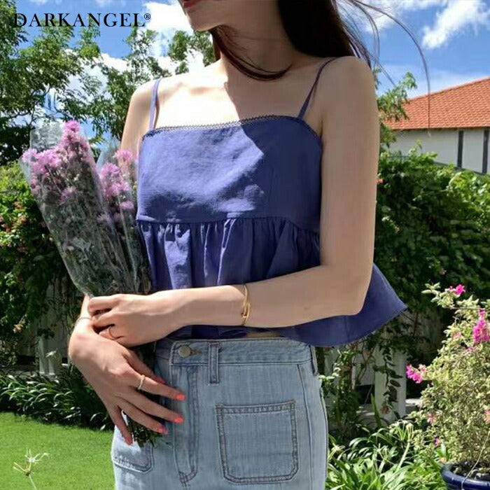 バックオープンペプラムキャミビスチェ