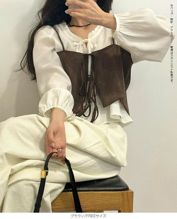 サテンリボンビスチェ