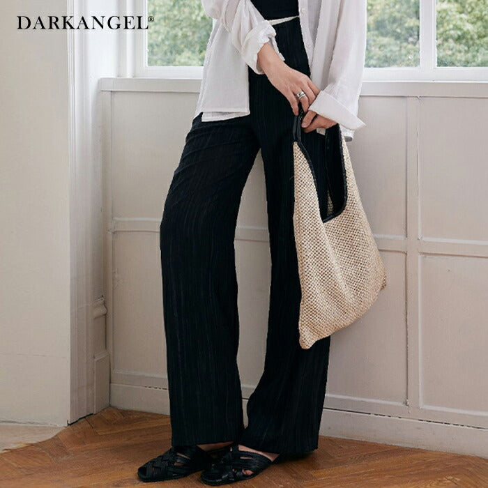 リネン風ワイドパンツ