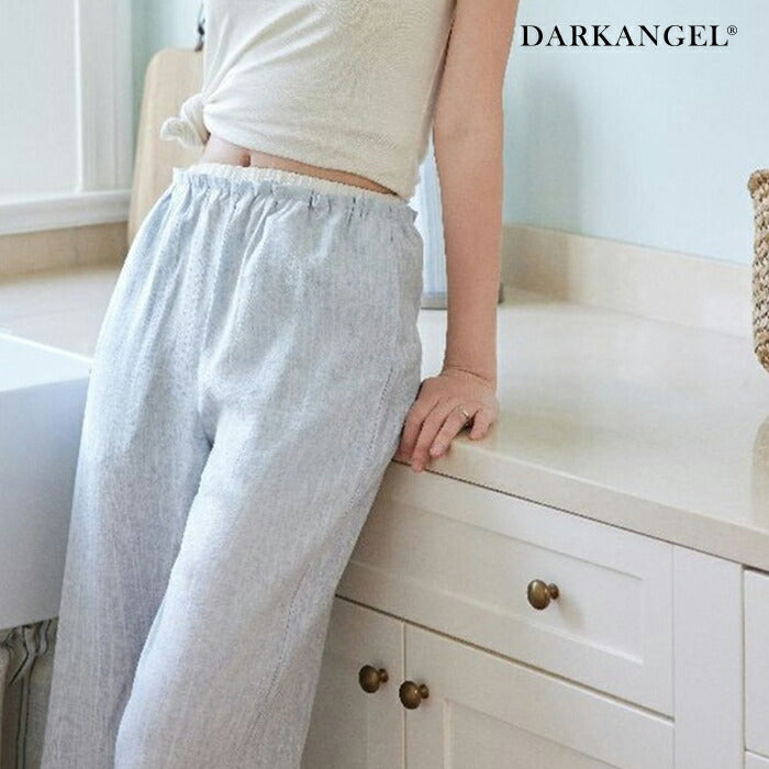リネン風ワイドパンツ