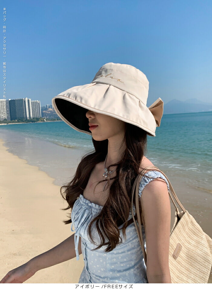 リボン×ロゴ フロッピーハット