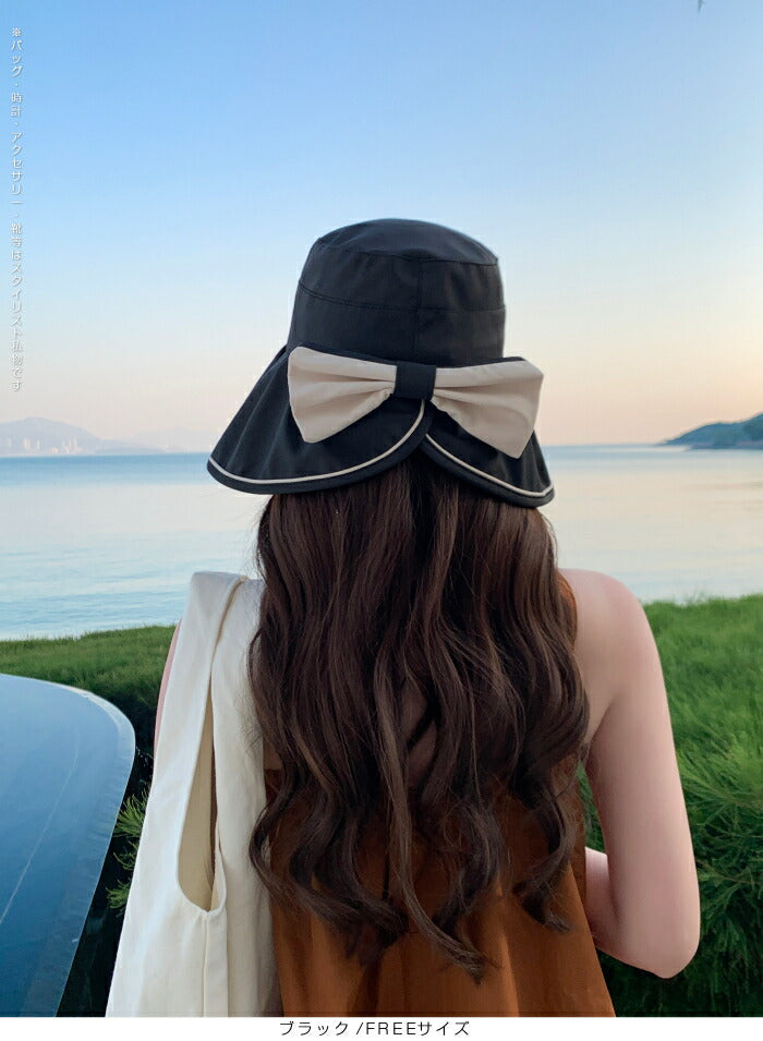 リボン×ロゴ フロッピーハット