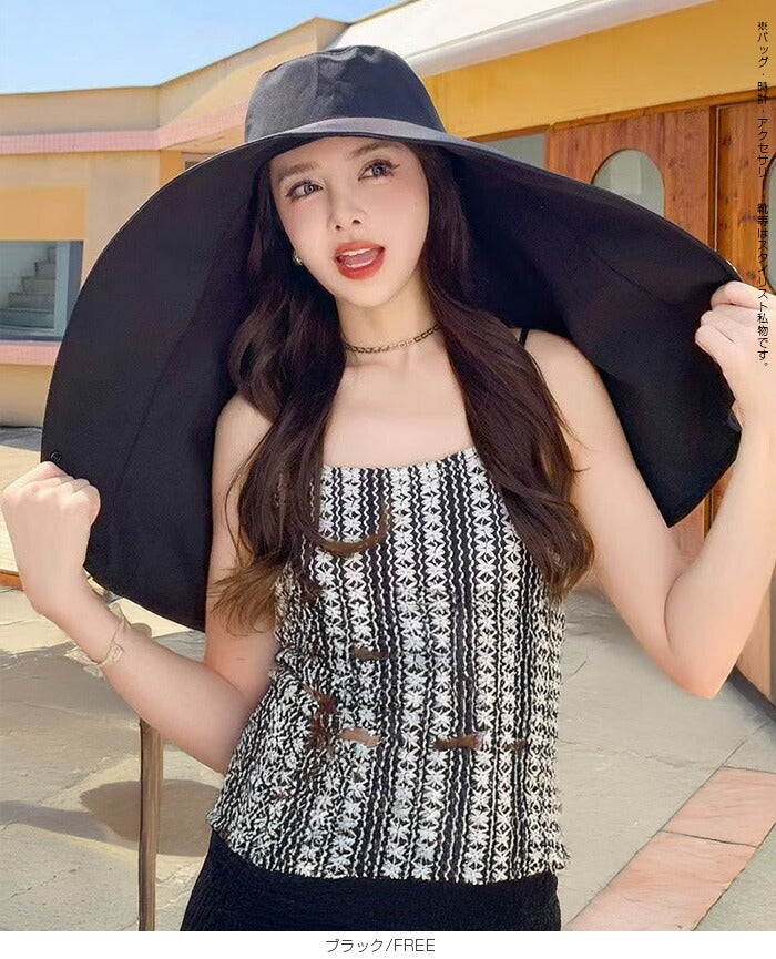 つば広フード ケープハット