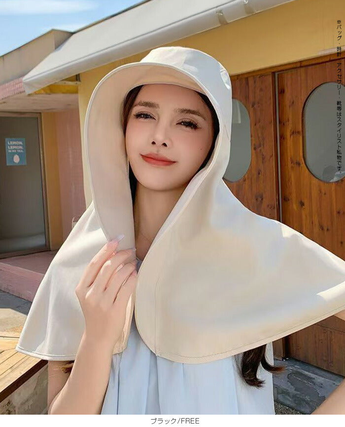 つば広フード ケープハット