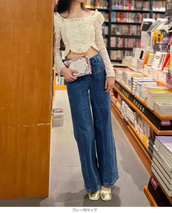 03size | コットン | バックリボンデニムパンツ